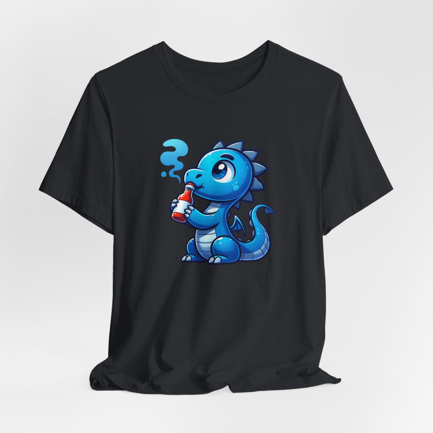 Blue Dragon Drinking Hot Sauce Unisex Jersey Short Sleeve Tee