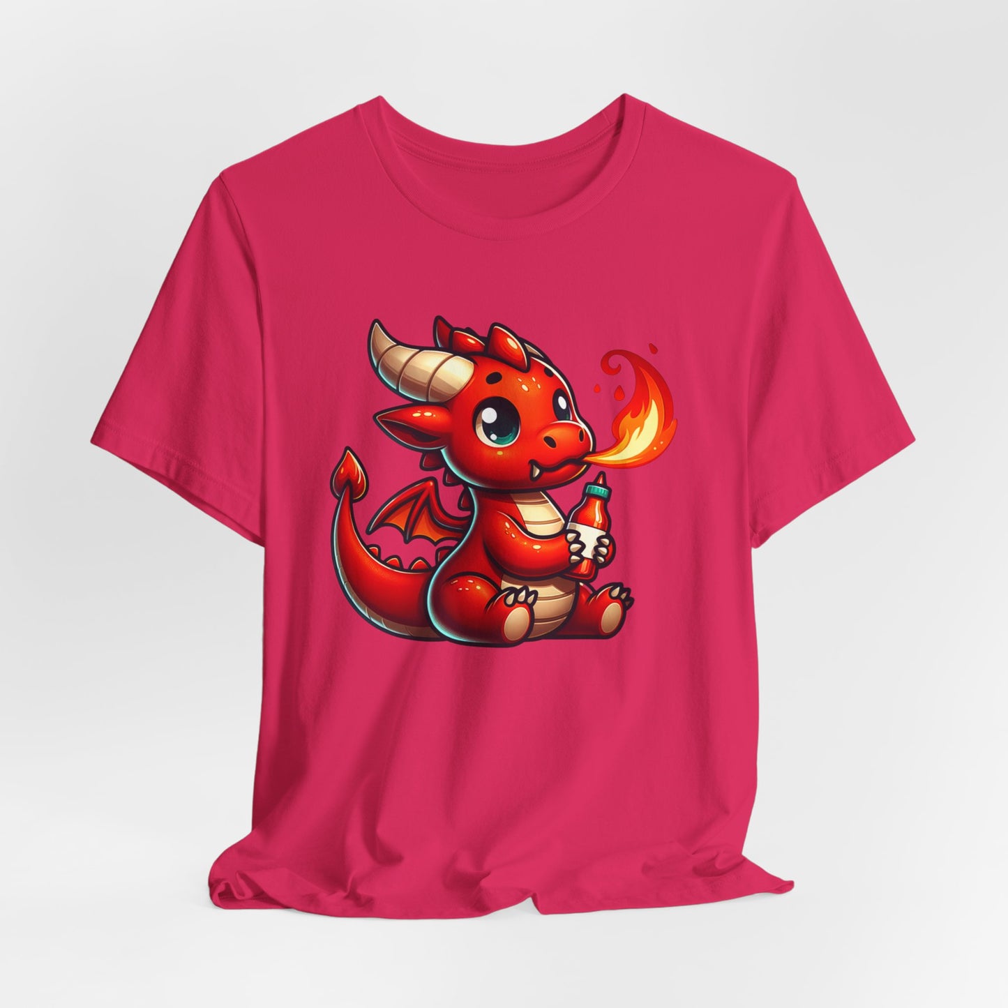 Red Dragon with Hot Sauce Unisex Jersey Short Sleeve Tee