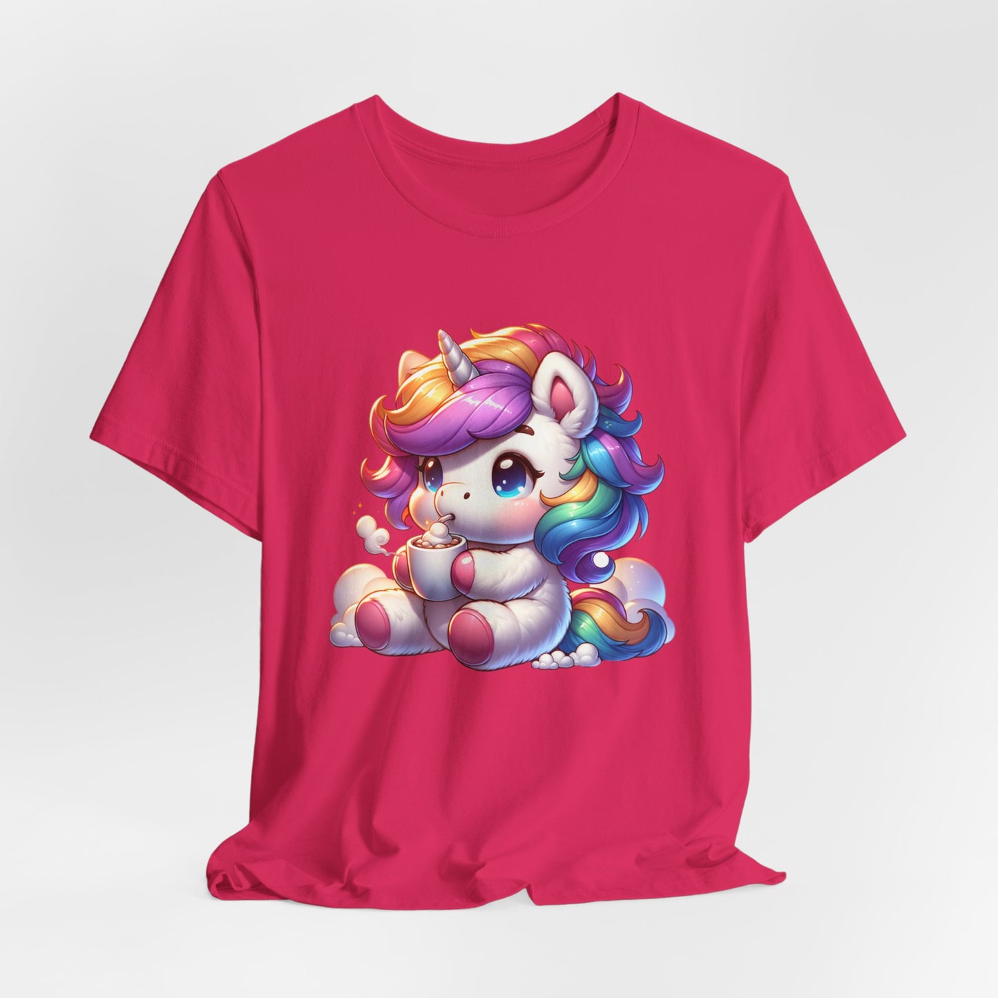 Unicorn Drinking Cocoa Unisex Jersey Short Sleeve Tee