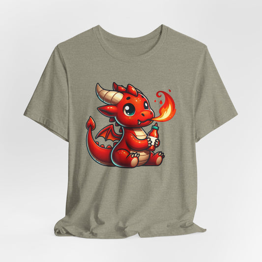 Red Dragon with Hot Sauce Unisex Jersey Short Sleeve Tee