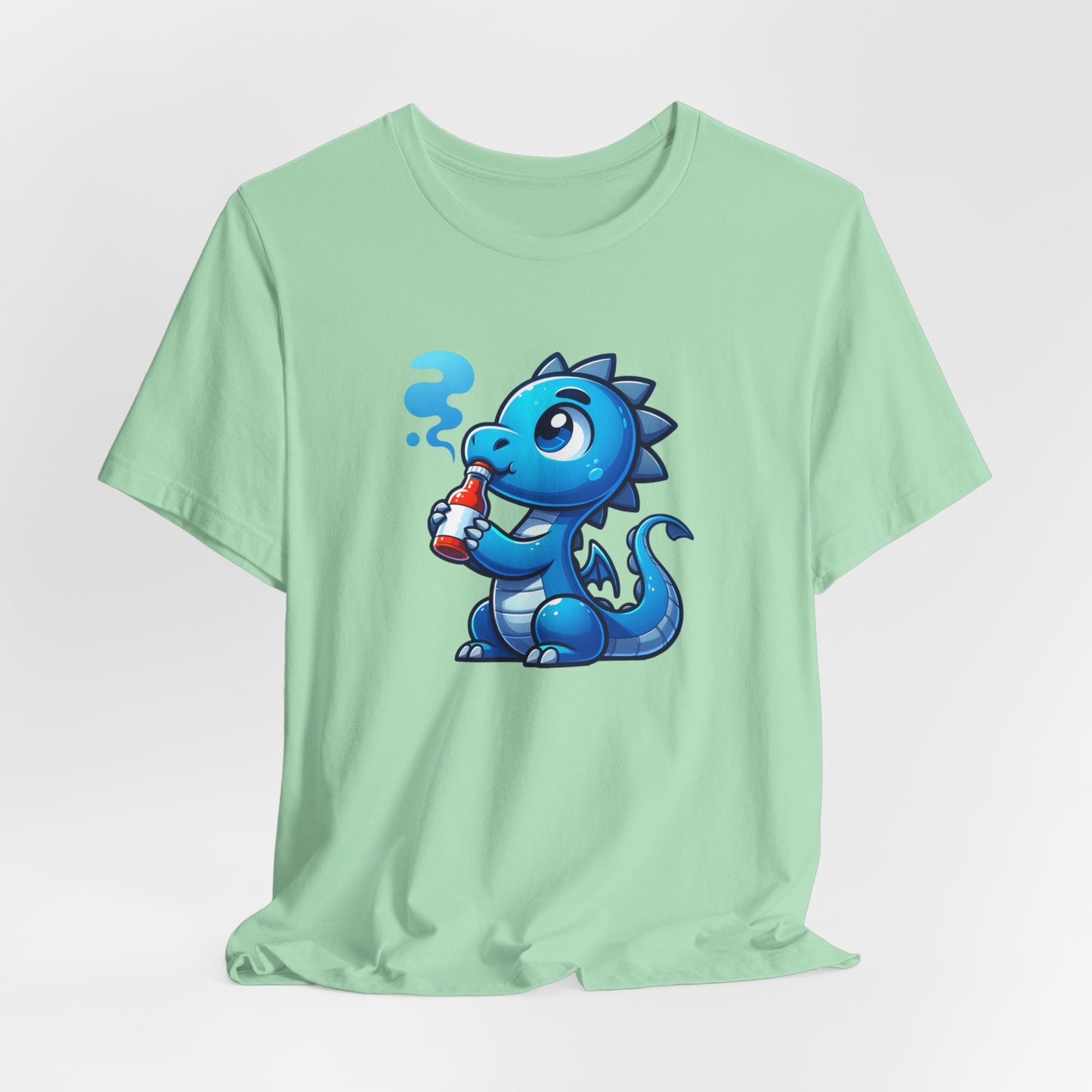 Blue Dragon Drinking Hot Sauce Unisex Jersey Short Sleeve Tee