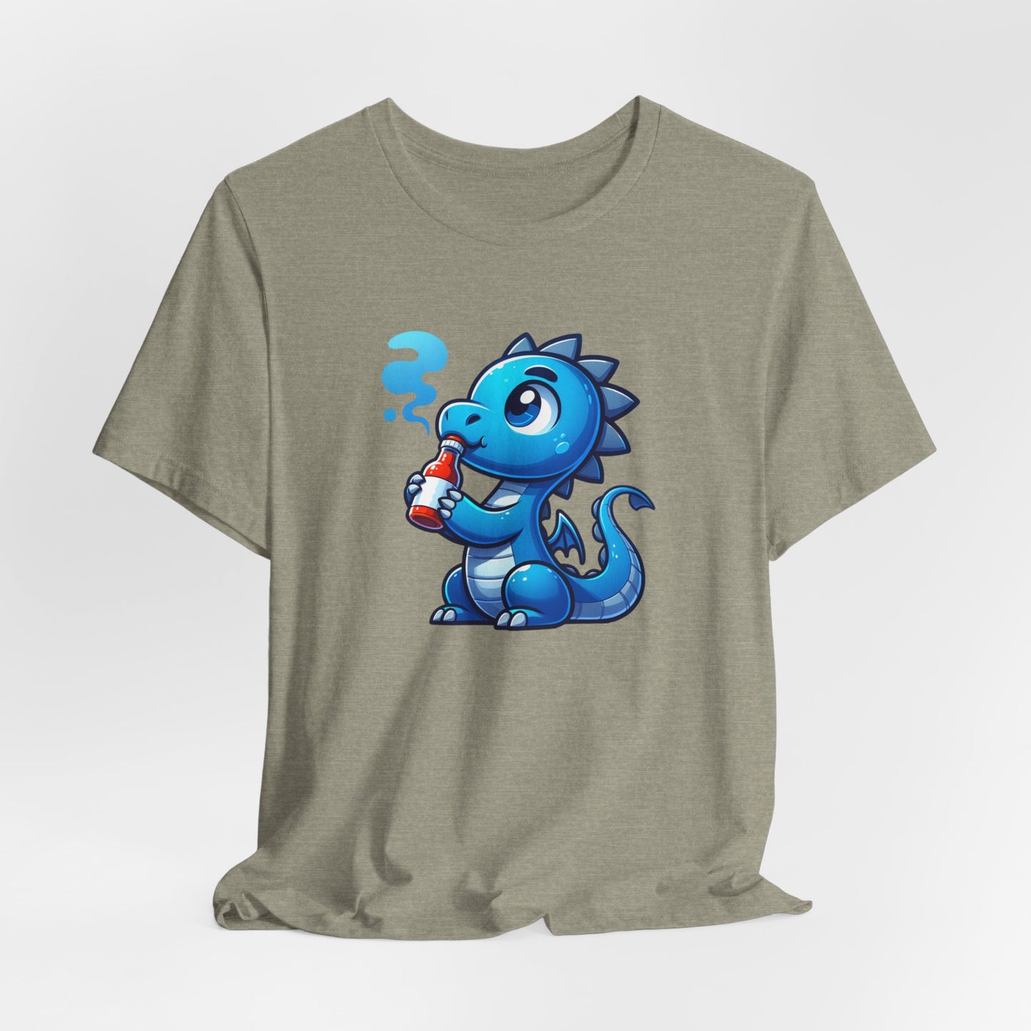 Blue Dragon Drinking Hot Sauce Unisex Jersey Short Sleeve Tee