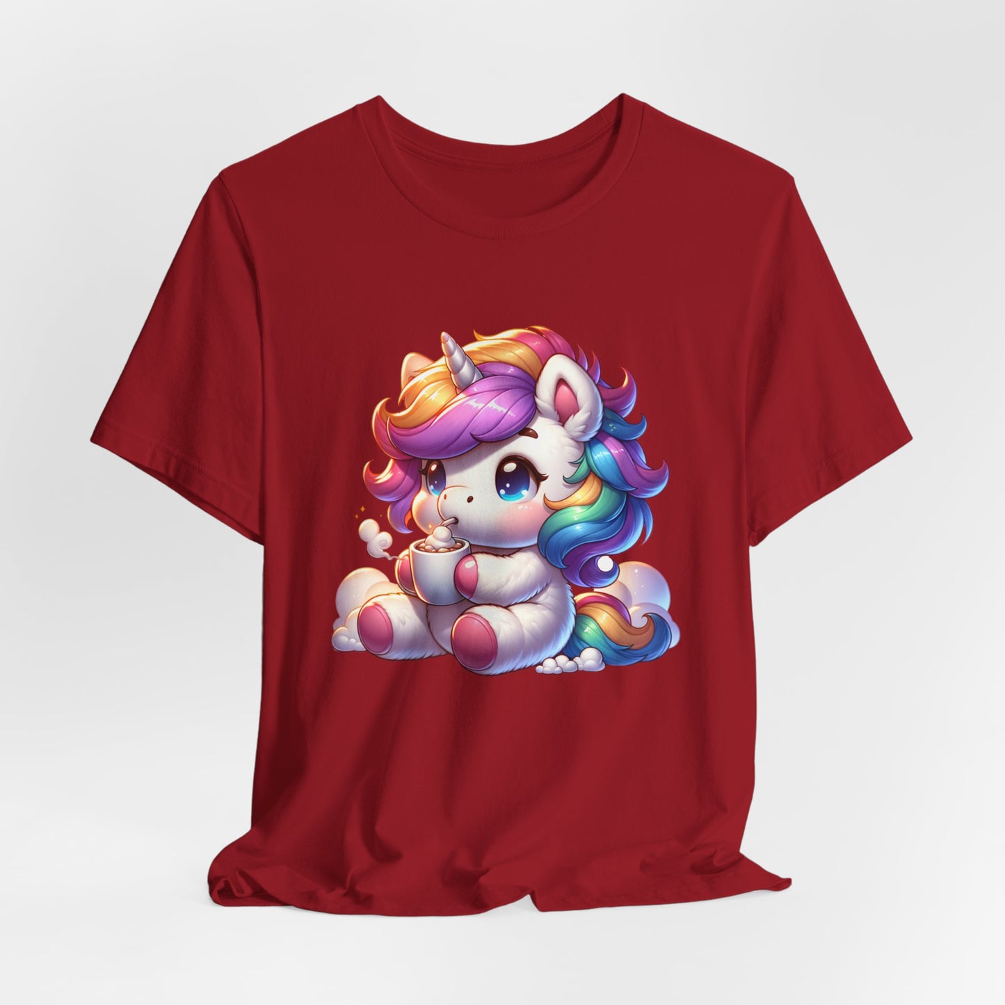 Unicorn Drinking Cocoa Unisex Jersey Short Sleeve Tee